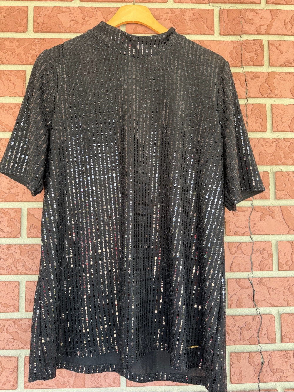 Anne Klein Black Sequin Embellished Top
